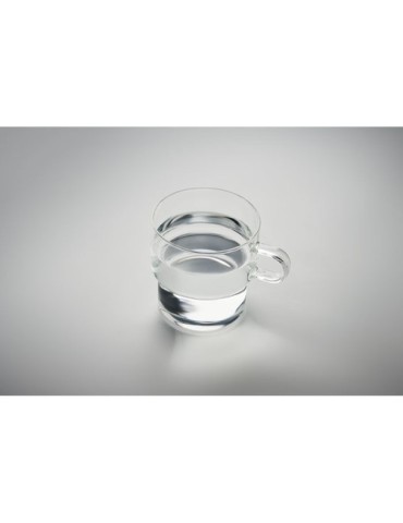 Tasse en verre publicitaire 300 ml BOROMUG Matières : borosilicate Couleurs : transparent marquage laser ultra précis