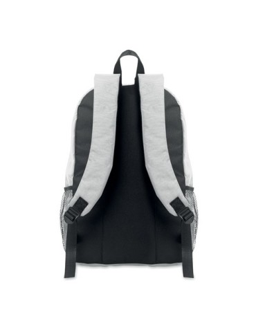 Sac à dos publicitaire en polyester 600D RPET HIGE Matières : PET recyclé Couleurs : blanc objet promotionnel éco-responsable