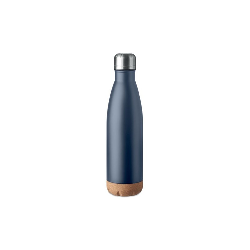 Bouteille isotherme double paroi  de 500 ml en acier inoxydable - ASPEN CORK Matières : acier inoxydable Couleurs : bleu marine 