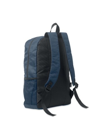 Sac à dos publicitaire en polyester 600D RPET HIGE Matières : PET recyclé Couleurs : bleu marine goodies personnalisé en stock