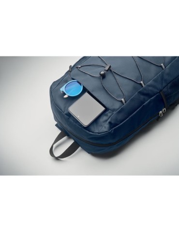 Sac à dos publicitaire en polyester 600D RPET HIGE Matières : PET recyclé Couleurs : bleu marine personnalisation rapide en Fran