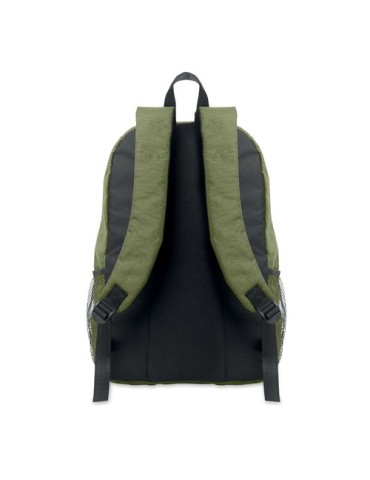 Sac à dos publicitaire en polyester 600D RPET HIGE Matières : PET recyclé Couleurs : vert armée personnalisation rapide en Franc