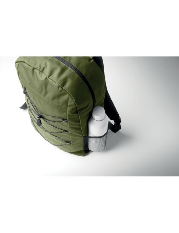 Sac à dos publicitaire en polyester 600D RPET HIGE Matières : PET recyclé Couleurs : vert armée personnalisable avec votre logo