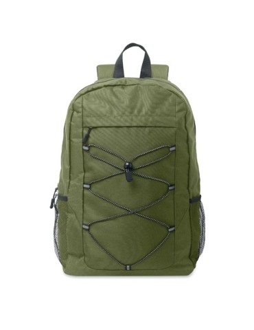 Sac à dos publicitaire en polyester 600D RPET HIGE Matières : PET recyclé Couleurs : vert armée personnalisation sur mesure