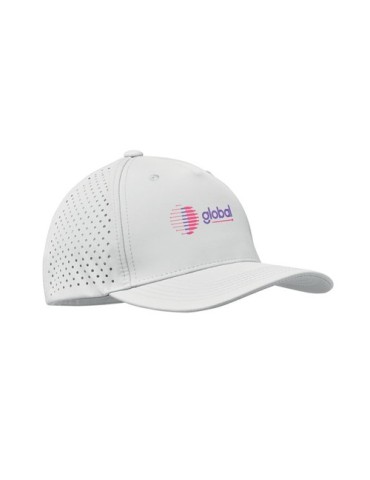 Casquette baseball à 5 pans personnalisée - CAPO Matières : PET Couleurs : blanc objet promo petit budget