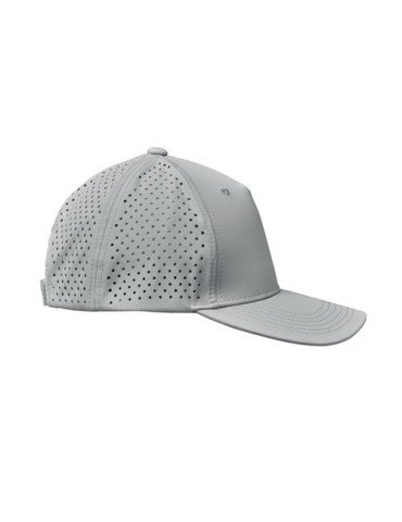 Casquette baseball à 5 pans personnalisée - CAPO Matières : PET Couleurs : gris impression logo haute qualité