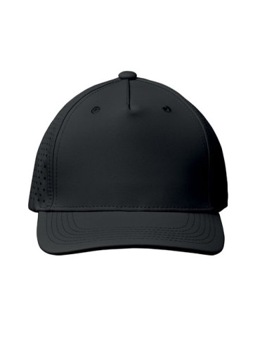 Casquette baseball à 5 pans personnalisée - CAPO Matières : PET Couleurs : noir cadeau collaborateur premium