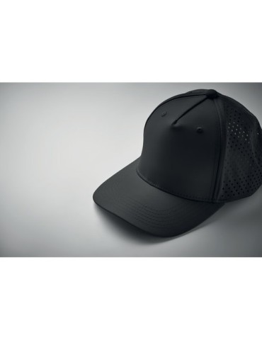 Casquette baseball à 5 pans personnalisée - CAPO Matières : PET Couleurs : noir goodies personnalisé en stock