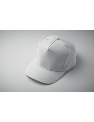 Casquette à 5 pans personnalisée SUNNY Matières : coton Couleurs : blanc objet promotionnel éco-responsable