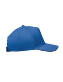 Casquette à 5 pans personnalisée SUNNY Matières : coton Couleurs : bleu royal marquage laser ultra précis