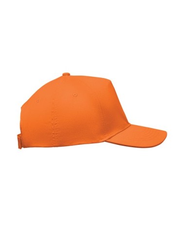 Casquette à 5 pans personnalisée SUNNY Matières : coton Couleurs : orange goodies publicitaire événementiel