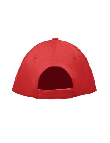 Casquette à 5 pans personnalisée SUNNY Matières : coton Couleurs : rouge goodies personnalisé en stock