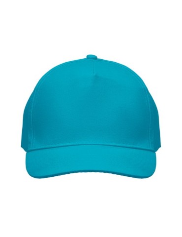 Casquette à 5 pans personnalisée SUNNY Matières : coton Couleurs : turquoise goodies personnalisé en stock