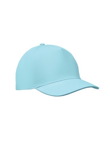 Casquette à 5 pans personnalisée SUNNY Matières : coton Couleurs : bleu bébé objet promotionnel éco-responsable