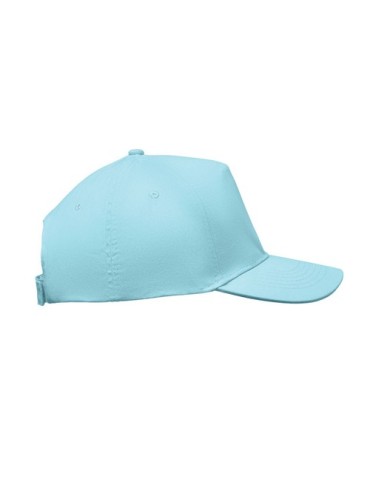 Casquette à 5 pans personnalisée SUNNY Matières : coton Couleurs : bleu bébé objet publicitaire robuste