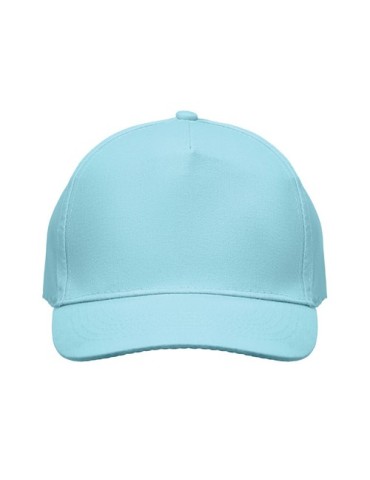 Casquette à 5 pans personnalisée SUNNY Matières : coton Couleurs : bleu bébé goodies publicitaire durable