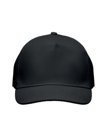 Casquette à 5 pans personnalisée SUNNY Matières : coton Couleurs : noir cadeau entreprise pas cher