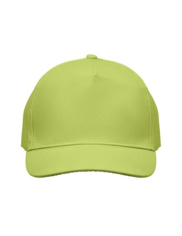 Casquette à 5 pans personnalisée SUNNY Matières : coton Couleurs : vert citron impression logo haute qualité