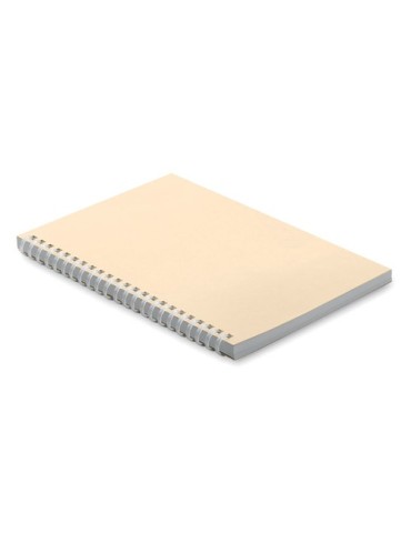 Cahier A5 en carton recyclé personnalisé - RECARNOTE Matières : papier recyclé Couleurs : beige goodies publicitaire événementie