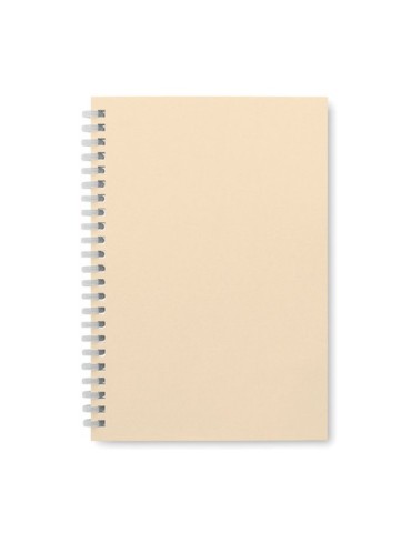 Cahier A5 en carton recyclé personnalisé - RECARNOTE Matières : papier recyclé Couleurs : beige objet promotionnel éco-responsab