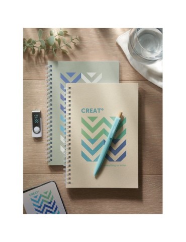Cahier A5 en carton recyclé personnalisé - RECARNOTE Matières : papier recyclé Couleurs : beige personnalisation sur mesure
