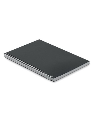 Cahier A5 en carton recyclé personnalisé - RECARNOTE Matières : papier recyclé Couleurs : noir personnalisable avec votre logo
