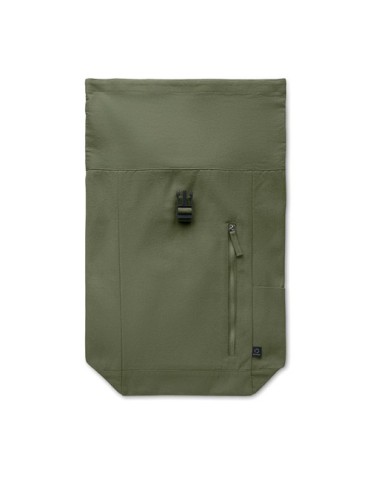 Sac à dos enroulable personnalisé 390 gr/m² KAMET Matières : coton recyclé Couleurs : vert armée cadeau affaires élégant