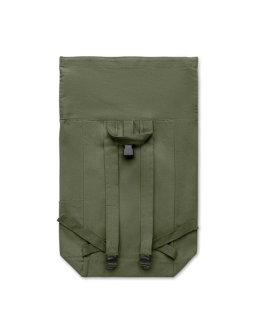 Sac à dos enroulable personnalisé 390 gr/m² KAMET Matières : coton recyclé Couleurs : vert armée personnalisable avec votre logo