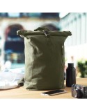Sac à dos enroulable personnalisé 390 gr/m² KAMET Matières : coton recyclé Couleurs : vert armée objet promotionnel éco-responsa