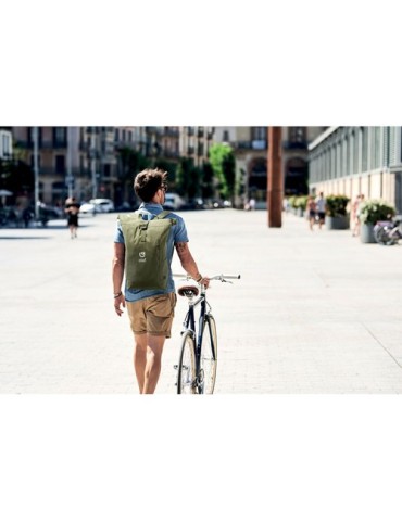 Sac à dos enroulable personnalisé 390 gr/m² KAMET Matières : coton recyclé Couleurs : vert armée goodies personnalisé en stock