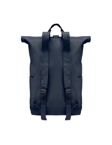 Sac à dos enroulable personnalisé 390 gr/m² KAMET Matières : coton recyclé Couleurs : bleu marine cadeau collaborateur premium