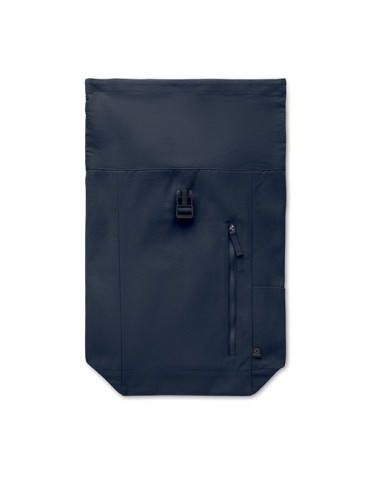 Sac à dos enroulable personnalisé 390 gr/m² KAMET Matières : coton recyclé Couleurs : bleu marine marquage couleur éclatante