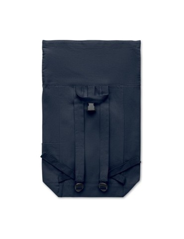 Sac à dos enroulable personnalisé 390 gr/m² KAMET Matières : coton recyclé Couleurs : bleu marine impression haute définition