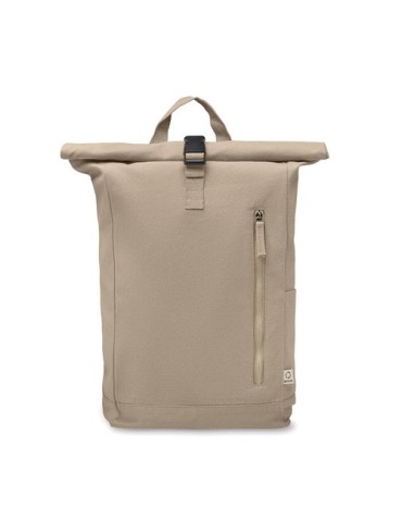 Sac à dos enroulable personnalisé 390 gr/m² KAMET Matières : coton recyclé Couleurs : kaki impression logo haute qualité