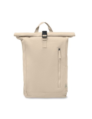 Sac à dos enroulable personnalisé 390 gr/m² KAMET Matières : coton recyclé Couleurs : beige accessoire événementiel unique
