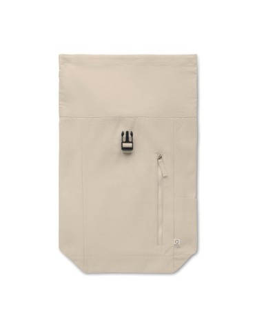 Sac à dos enroulable personnalisé 390 gr/m² KAMET Matières : coton recyclé Couleurs : beige goodies personnalisé en stock