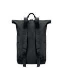 Sac à dos enroulable personnalisé 390 gr/m² KAMET Matières : coton recyclé Couleurs : noir marquage laser ultra précis