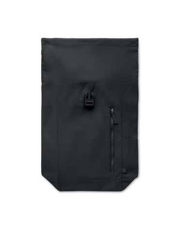 Sac à dos enroulable personnalisé 390 gr/m² KAMET Matières : coton recyclé Couleurs : noir objet promo petit budget