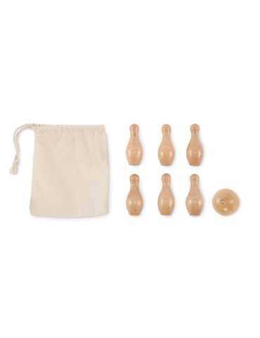 Mini jeu de quilles en pin  BOLITO Matières : bois Couleurs : bois cadeau entreprise pas cher