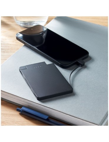 Powerbank magnétique  2500 mAh SLIMPO Matières : ABS Couleurs : noir impression haute définition