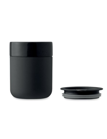 Gobelet en céramique personnalisé 330 ml QERAM Matières : grès Couleurs : noir personnalisation sur mesure