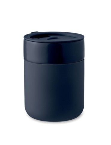 Gobelet en céramique personnalisé 330 ml QERAM Matières : grès Couleurs : bleu marine goodies publicitaire événementiel