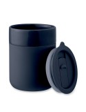 Gobelet en céramique personnalisé 330 ml QERAM Matières : grès Couleurs : bleu marine marquage laser ultra précis