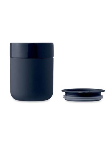 Gobelet en céramique personnalisé 330 ml QERAM Matières : grès Couleurs : bleu marine objet promo petit budget