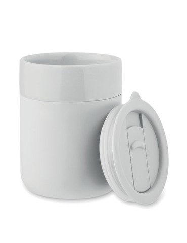 Gobelet en céramique personnalisé 330 ml QERAM Matières : grès Couleurs : blanc livraison express 24h 48h