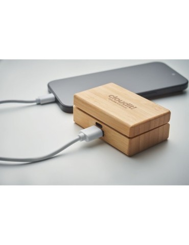 Écouteurs TWS s dans un étui OREBAM Matières : bambou Couleurs : bois accessoire événementiel unique