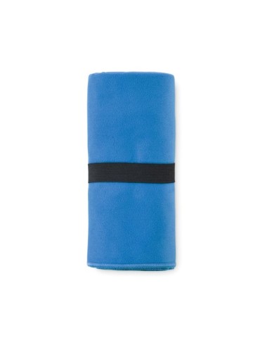 Serviette microfibre double face publicitaire  WAXOFF Matières : PET Couleurs : bleu personnalisation rapide en France