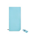 Serviette microfibre double face publicitaire  WAXOFF Matières : PET Couleurs : turquoise cadeau entreprise pas cher