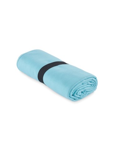 Serviette microfibre double face publicitaire  WAXOFF Matières : PET Couleurs : turquoise impression haute définition