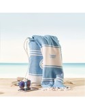 Serviette microfibre double face publicitaire  WAXOFF Matières : PET Couleurs : turquoise livraison express 24h 48h